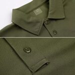 MAGCOMSEN Golf Polo Shirts for Men Short Sleeve 3 Buttons Pique Polo Shirt Tactical Polo Shirts for Men T Shirts Golf Shirts Fishing Shirts Army Green