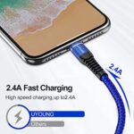 6FT Lightning Cable 3Pack 6 Foot iPhone Charger Cable Nylon Braided USB Fast iPhone Charging Cord Compatible with Apple iPhone 14 13 12 11 Xs Max XR X 8 Plus 7 Plus 6 Plus SE iPad Pro iPod…
