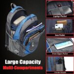 ProEtrade Backpack Bookbag for College Sturdy Travel Business Hiking Fit Laptop Up to 15.6 Inch Multi Compartment Gifts for Men Women Night Light Reflective (Blue)