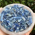 GAF TREASURES 0.5 Pound Natural Semi Blue KyaniteTumbled Gemstone Chips, Crushed Mini Crystals, Undrilled Crystal Chips (Blue Kyanite)