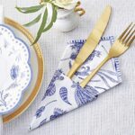 Kate Aspen Blue Willow Wedding Napkins, Thick Decorative Dinner Napkins, Luncheon Serveware, Perfect for Wedding Reception Or Bridal Shower, 1 Count (Pack of 30)