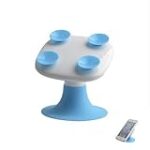 MOM Fashion Universal 360 Degree Rotatable Dual Suction Cup Holder for IPHONE 4 / 4S / 5 – White and Blue
