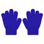 Uttpll Toddler Magic Mittens Kid Gloves Stretch Full Finger Solid Color Winter Protection Warm Knitted Gloves for Boys Girls Supplies Royal Blue One Size