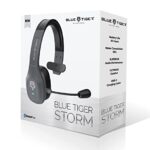 Blue Tiger Storm Wireless Bluetooth Professional Headset – Noise Cancellation Bluetooth 5.0 Head Set – 30 Hours Talk Time, Extended 100 ft. Range