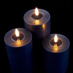 loliow Pillar Candles Battery Operated 3″ Set of 3(Height 4″ 5″ 6″) Flickering Flameless Candles with Remote LED Candles for Home Events Holiday Decoration Indoor & Outdoor (Navy)