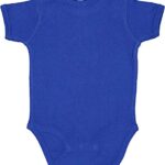 RABBIT SKINS Baby Bodysuit Girl & Boy | Newborn 0-3 Months to 24 Month Toddler, Snap Easy Closure (4400) Royal, 6M