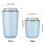 Puraville Insulated Tumblers with Lid, 10 oz Travel Coffee Mug Stainless Steel Vacuum Thermos Cup, Leak Proof Reusable Double Walled Coffee Tumbler for Iced and Hot Drinks,Light Blue