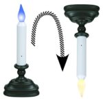 Xodus Innovations FR1310A Battery Operated 8.5 inch Flameless First Responder Window Candle with Dusk to Dawn Light Sensor and Selectable Blue or White LED Flame Color, Aged Bronze/Black