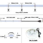 KXZM DC 5V USB COB Blue LED Strip Light USB Powered 6.6ft/2M 640LEDs High Brightness Indoor Use IP20 Flexible LED Tape Lights