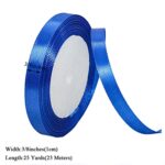 Blue Satin Ribbon, 3/8 Inches x 25 Yards Royal Blue Fabric Ribbon for Gift Wrapping, Crafts, Wedding, Baby Shower, Bows Making, Wreaths, Wands Making and Other DIY Sewing Projects