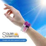 FROG SAC 6 Beaded Bracelets for Teen Girls, UV Solar Reactive Silicone Bracelet Pack, Cute Stretch Bead Bracelets for Kids That Change Color In The Sun, VSCO Girl Birthday Party Favors