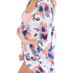FINOCEANS Cardigans for Women Summer Kimono Floral Sheer Chiffon White Floral Small