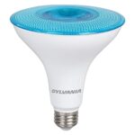 LEDVANCE Sylvania LED Flood PAR38 Blue Light Bulb, Efficient 9W, Non-Dimmable, 5 Year, E26 Medium Base – 1 Pack (40830)