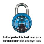 Master Lock Locker Lock, Combination Lock for Gym and School Locker, Blue, 1528D