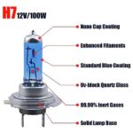 NGHEY Pack-2 H7 Halogen Headlight Bulb, 12V 100W Fog Light Bulbs, Brighter High Beam Low Beam Bulb Replacement for Most Cars SUVs and Trucks (White)