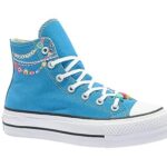 Converse Womens Chuck Taylor BlueEmbroidered Lift Sneakers Womens Sz 9