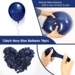 FOTIOMRG Navy Blue Balloons 12 inch, 70 Pack Dark Blue Latex Balloons Helium Quality for Graduation Birthday Baby Shower Wedding Halloween Party Decorations (with Blue Ribbon)