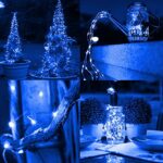 TW SHINE Blue Solar String Lights Outdoor, Total 80 FT 240 LED Solar Powered Waterproof Fairy Lights 8 Modes Copper Wire Lights for Christmas Party Tree Wedding Yard Decorations, 2 Pack
