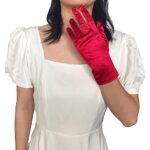 Satin Women Short Opera Gloves, 1920s Wrist Length For Bridal Evening Dance Party/Church/Wedding/Christmas WG-S-G1 (Royal blue)