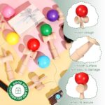 Libima 7 Packs Wood Kendama Toy Coordinate Ball Games Wooden Catch Ball in Cup Game Vintage Toss and Catch Game Hand Eye Coordination Educational Game for Beginner Birthday Gift Party Favors, 7 Colors