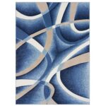 Persian Area Rugs 2305 Blue 5 x 7 Modern Abstract Area Rug Carpet,2305 Blue 5×7