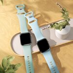 ZALAVER Bands Compatible with Apple Watch Band 38mm 40mm 41mm 42mm 44mm 45mm 49mm, Soft Silicone Sport Replacement Band for iWatch SE Ultra Series 8 7 6 5 4 3 2 1 Women Men Light Blue