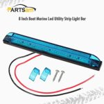 Partsam 2pcs Blue – 30 LED 8″ Utility Strip Light Bar Auto Marker Light 12V Low Current Draw, 8 Inch Blue Led Strip Bar, Slim Line RV Boat Marine Led Utility Lights Surface Mount