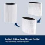 2 Pack 311 Replacement Filters Compatible with Blueair Blue Pure 311 Air Purifier?2-in-1 True HEPA and Activated Carbon Filter