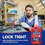 Thread Lock Blue 243, Threadlocker Medium Strength, Lock Tight and Seal Metal Nuts, Bolts & Fasteners, All-Purpose, Anaerobic (1.69Fl oz/50ml)