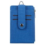 Cynure Women & Men Keychain Card Holder Case Zipper Slim Minimalist Front Pocket Wallet with 2 ID Window, Royal Blue