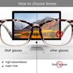 CHBP Blue-Light-Blocking-Glasses for Women Computer Glasses Man?2 Pack Gaming Eyeglasses Fashion Frame(half leopard brown+clear)
