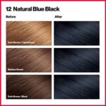 Revlon Permanent Hair Color, Permanent Hair Dye, Colorsilk with 100% Gray Coverage, Ammonia-Free, Keratin and Amino Acids, 12 Natural Blue Black, 4.4 Oz (Pack of 1)