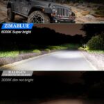ZIMABLUE 7 inch Led Headlights Round Blue Halo led H6024 Headlight With Hi/Lo Beam DRL Amber Turn Signal Compatible With Jeep Wrangler JK TJ CJ LJ Compatible With Chevy Ford GMC Dodge And Mazda