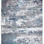 Rugshop Distressed Abstract Watercolor Area Rug 5′ x 7′ Blue