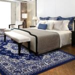 Antep Rugs Alfombras Oriental Traditional 5×7 Non-Skid (Non-Slip) Low Profile Pile Rubber Backing Indoor Area Rugs (Navy Blue, 5′ x 7′)
