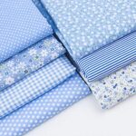 7Pcs 20″ x 20″ Cotton Fabric DIY Making Supplies Quilting Patchwork Fabric Fat Quarter Bundles DIY for Quilting Patchwork Cushions Cotton Fabric for Patchwork (20″ x 20″, Blue)