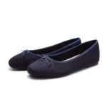 AFEETSING Women’s Round Toe Ballet Flats Comfortable Bow Dressy Flats Shoes for Women (A-Navy Blue, Numeric_8_Point_5)