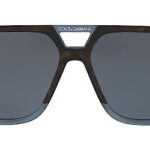 Dolce&Gabbana Man Sunglasses Havana Transparent Blue Frame, Brown Gradient Dark Brown Lenses, 58MM