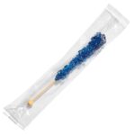 Candy Envy Navy Blue Rock Candy Crystal Sticks – Blue Raspberry Flavored – 12 Indiv. Wrapped