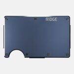 The Ridge Minimalist Slim Wallet For Men – RFID Blocking Front Pocket Credit Card Holder – Aluminum Metal Small Mens Wallets with Cash Strap (Navy)