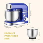 Kitchen in the box Stand Mixer,3.2Qt Mini Electric Food Mixer,6 Speeds Portable Lightweight Kitchen Mixer for Daily Use with Egg Whisk,Dough Hook,Flat Beater (Reflex Blue)