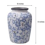Vintage Blue and White Vase Porcelain Flower Vase Ceramic for Home Christmas Decor Rustic