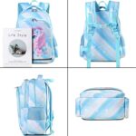 MELAO Fancbiya Backpack For Girls,Kids Unicorn Backpack Preschool Book Bag Kindergarten Bookbag With Lunchbox Cute School Bag (Blue)