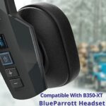 Ear Pad Cushion Kit for Blue Parrott B350-XT Bluetooth Headset, 2 Leather Cushions, 2 Foam Earpads, 4 Microphone Windscreens by Global Teck