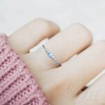 Fidget Ring For Woman – 925 Sterling Silver Stress Relief Fidget Ring – 24G Adjustable Ring 3 mm Blue Opal – Birthday Mother’s Day Anniversary Gift