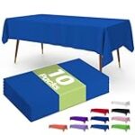 Pureegg Premium Disposable Table Cloth – 10 Pack, 54 x 108 Inch Table Cloths for Parties, Decorative Tablecloths for Rectangle Tables, Blue Plastic Table Cover, Leakproof & Sturdy, Blue