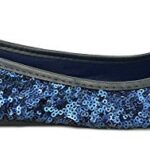 New Womens Sequins Ballerina Ballet Flats Shoes 4 Colors Available 2001 Navy Sequin 9/10