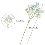 N&T NIETING Fake Baby Breath Fake Flowers 10Pcs,Real Touch Gypsophila Babies Breath Flowers Artificial Bulk for DIY Wedding Bouquets Baby Shower Home Garden Decoration,Blue