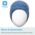Rotibox Bluetooth Beanie Hat, Winter Outdoor Sport Knit Cap with Wireless Stereo Headphone Headset Earphone Speaker Mic Hands Free Compatible with iPhone Samsung Android Cell Phones – Blue
