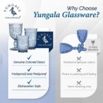 Yungala Blue Wine Glasses Set of 6 Blue Goblets, Blue Glassware Vintage and Colorful